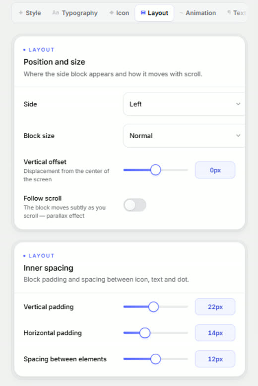 Layout tab