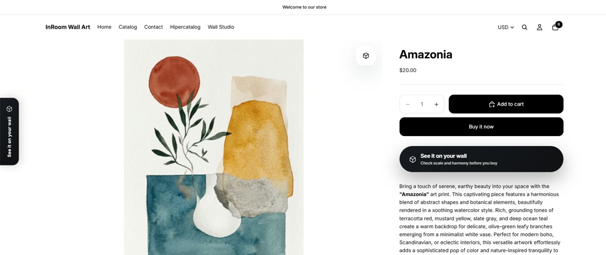 Product page with the icon over the photo, the side tab and the button in the buy box